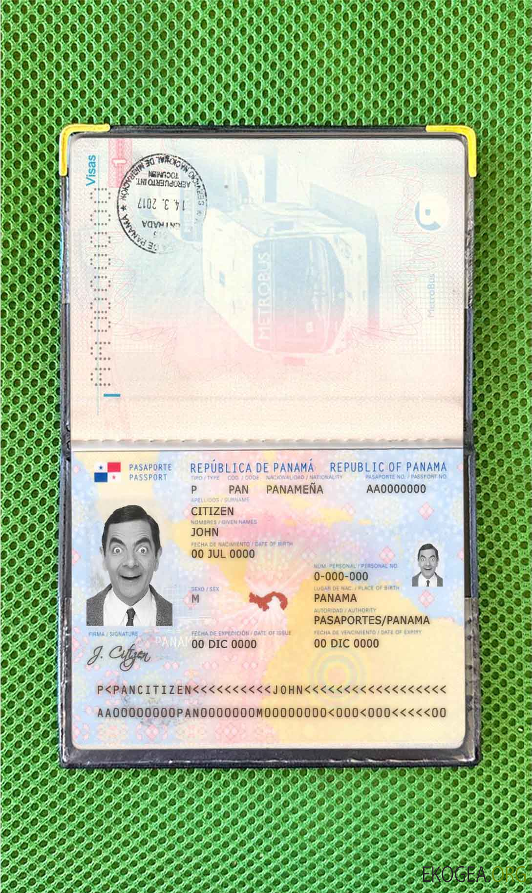 Look photo du passeport panaméen